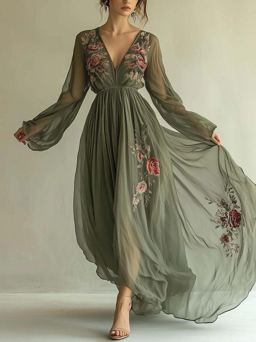Laurelle | Flowing Chiffon Maxi Dress