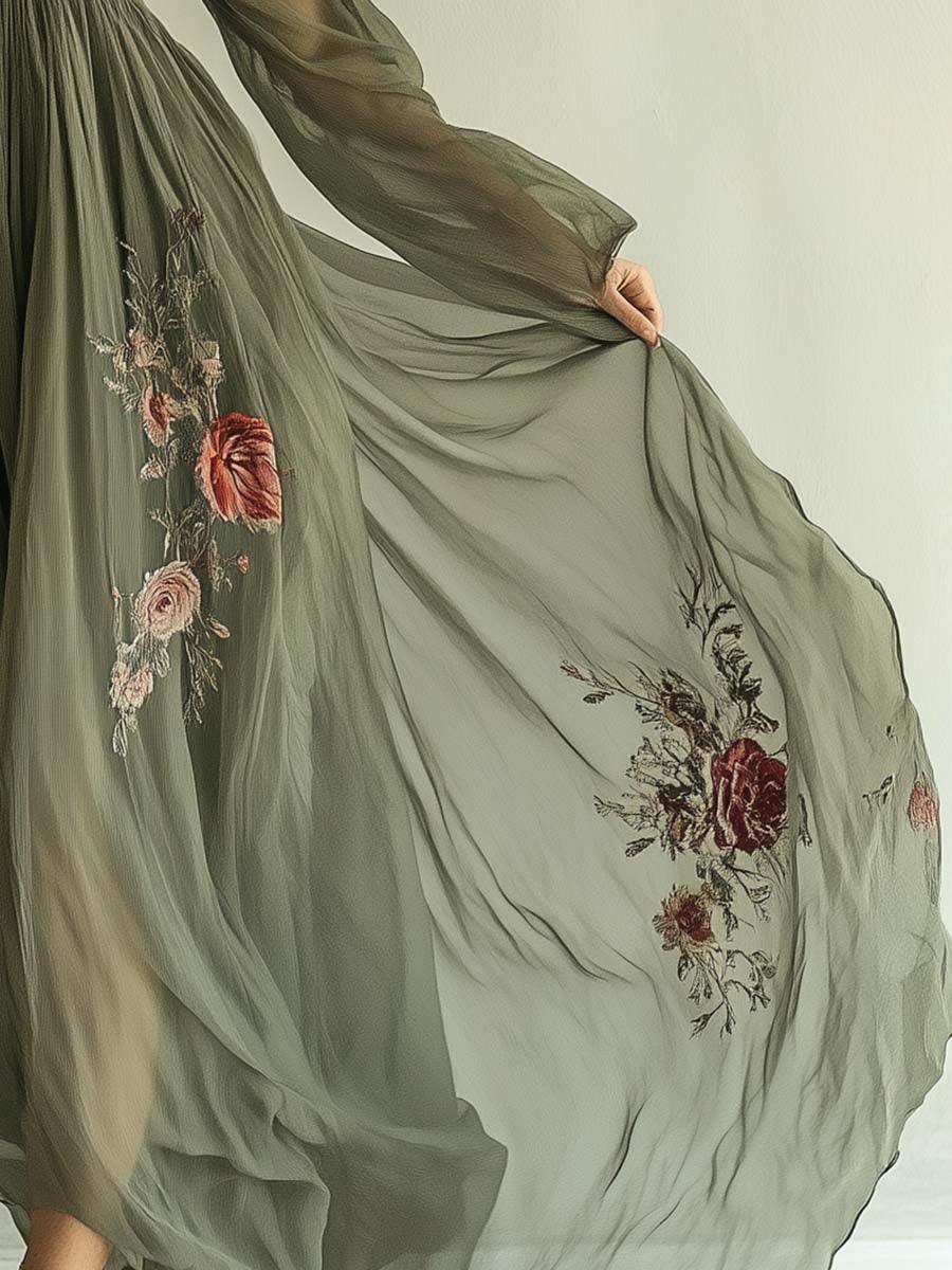 Laurelle | Flowing Chiffon Maxi Dress