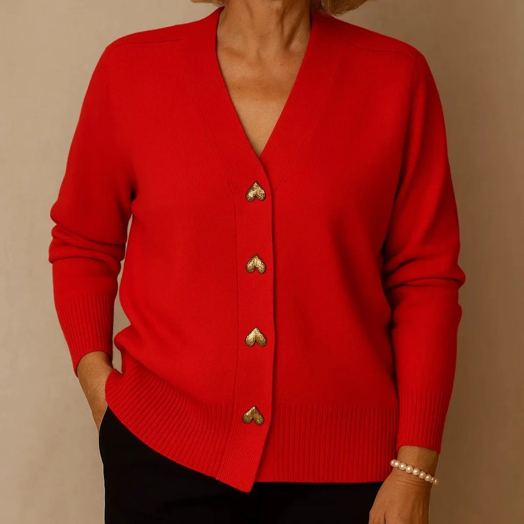 Red cardigan