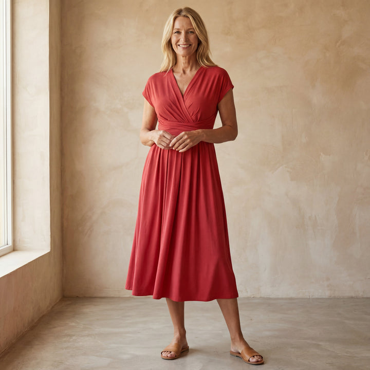 Iliana | V-Neck Stylish Midi Dress
