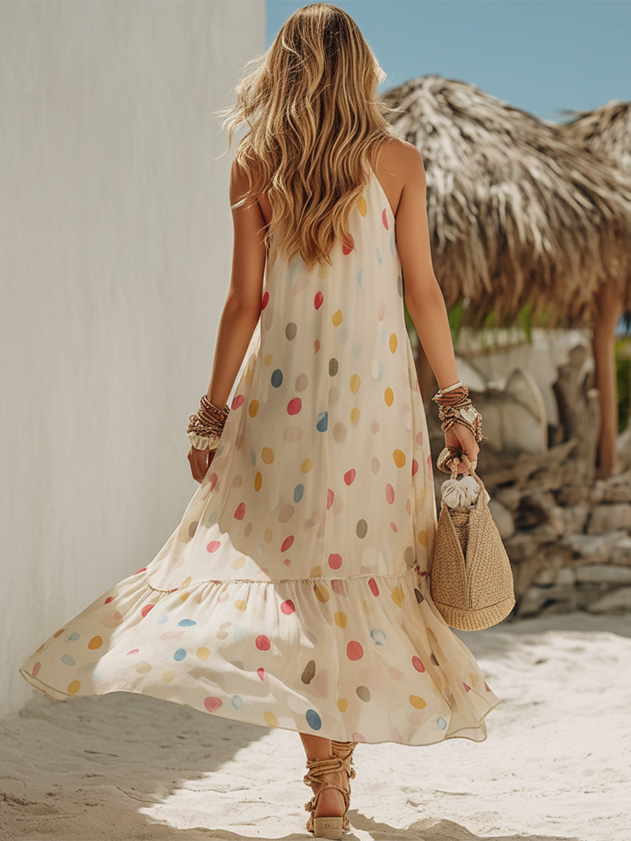 Dinah | Colourful Polka-Dot Maxi Dress