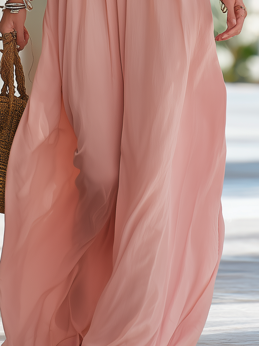 Bernadette | Floral-Appliqué Chiffon Maxi Dress