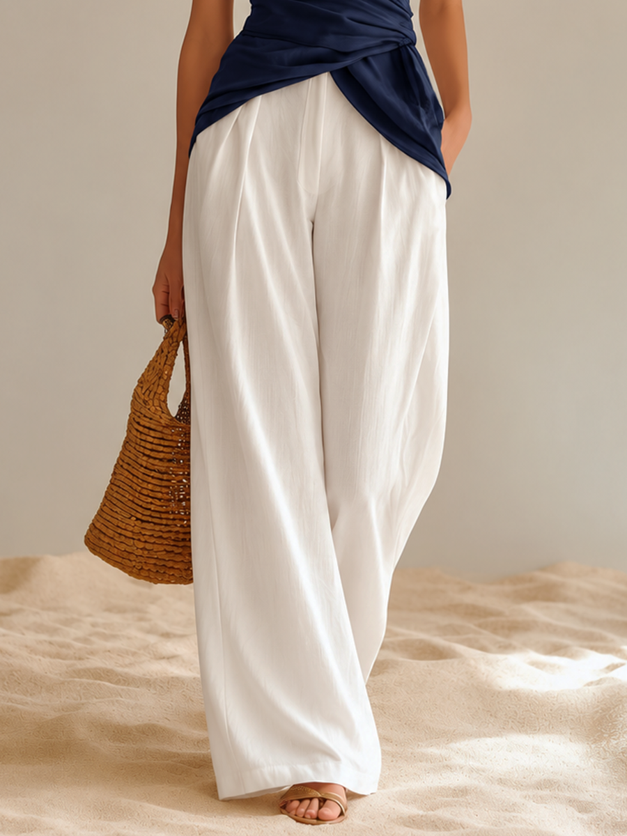 Blanche | Crossover V-Neck Pants Set