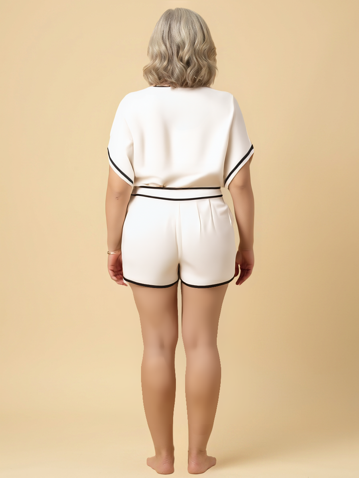 Gwen | Contrast-Trim Tencel Shorts Set
