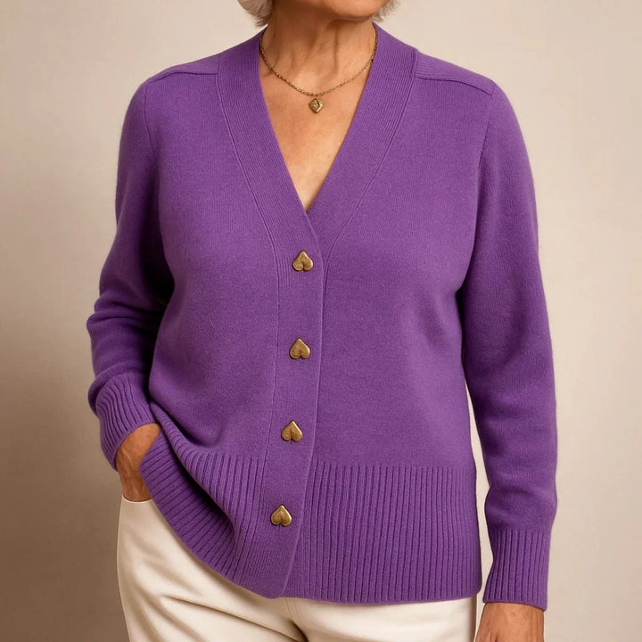 Purple cardigan