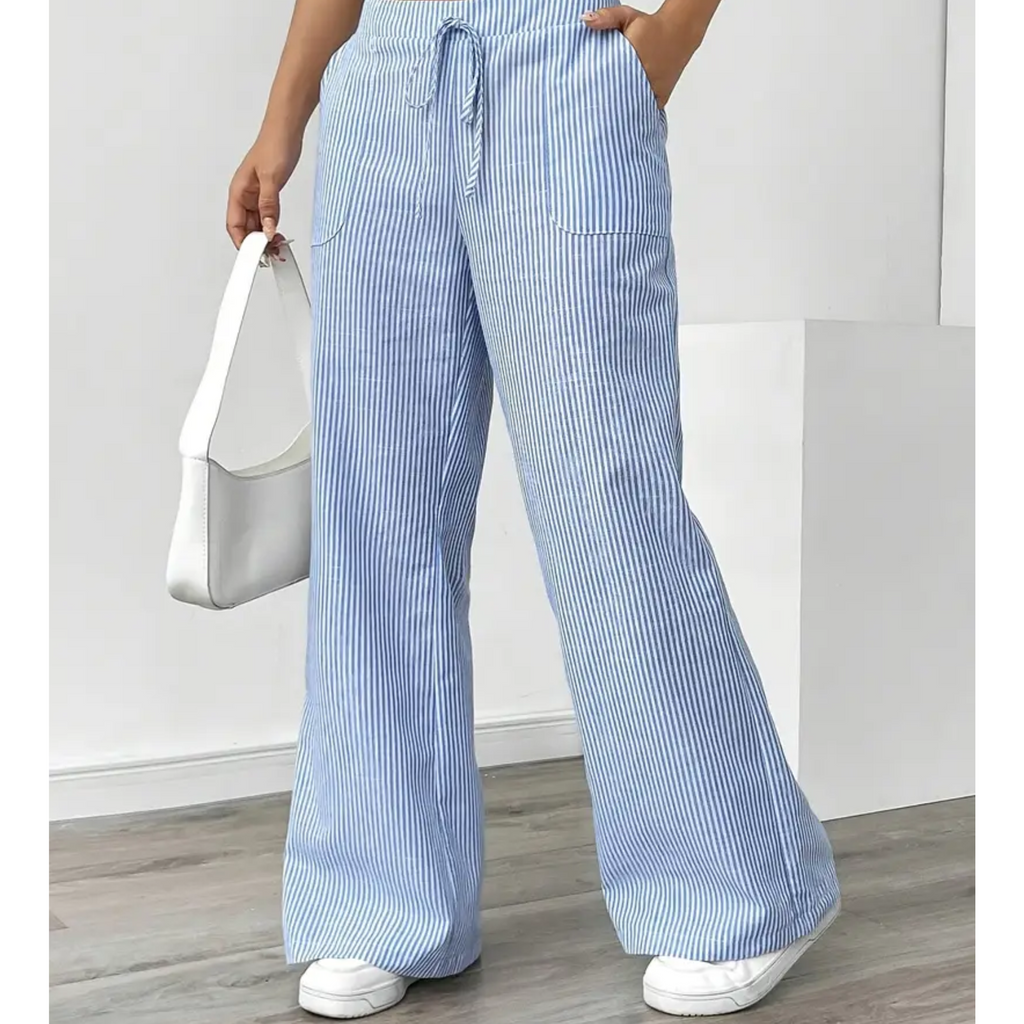 Amber | Striped Pant With Pockets