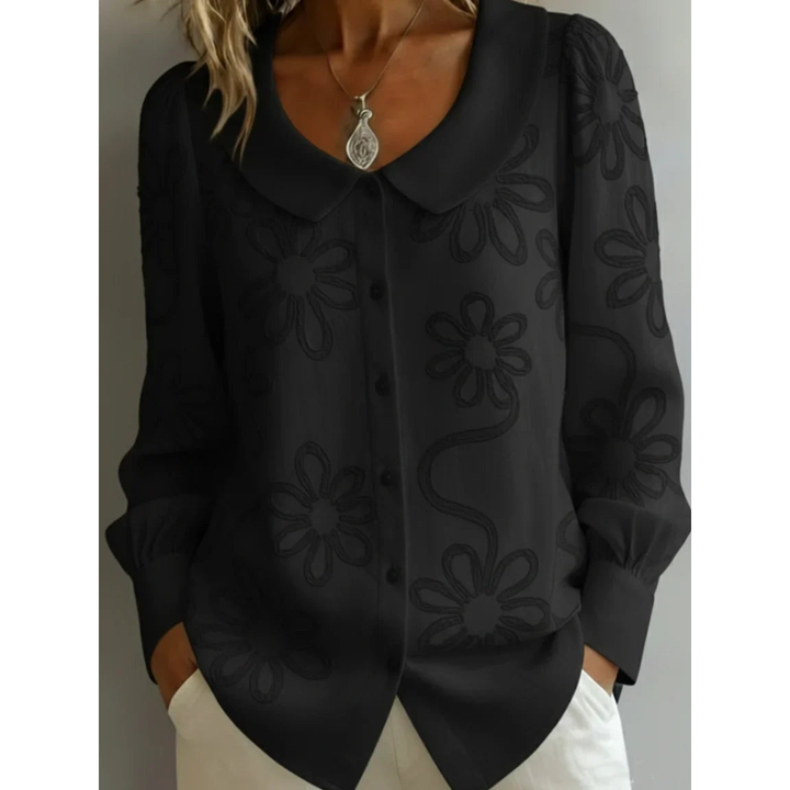 Claudine | Elegant Blouse with Embroidered Collar