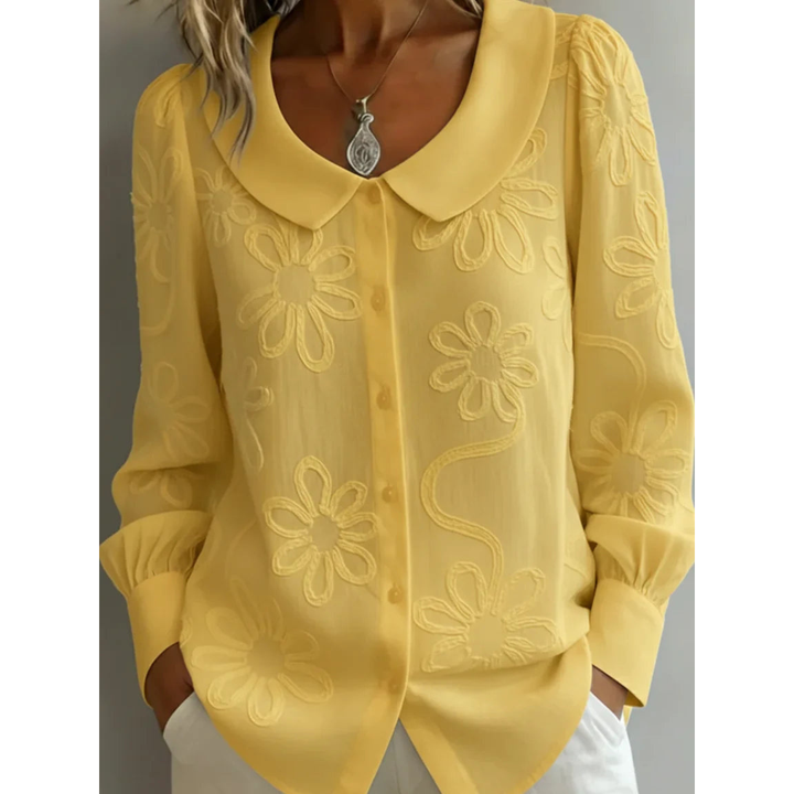 Claudine | Elegant Blouse with Embroidered Collar