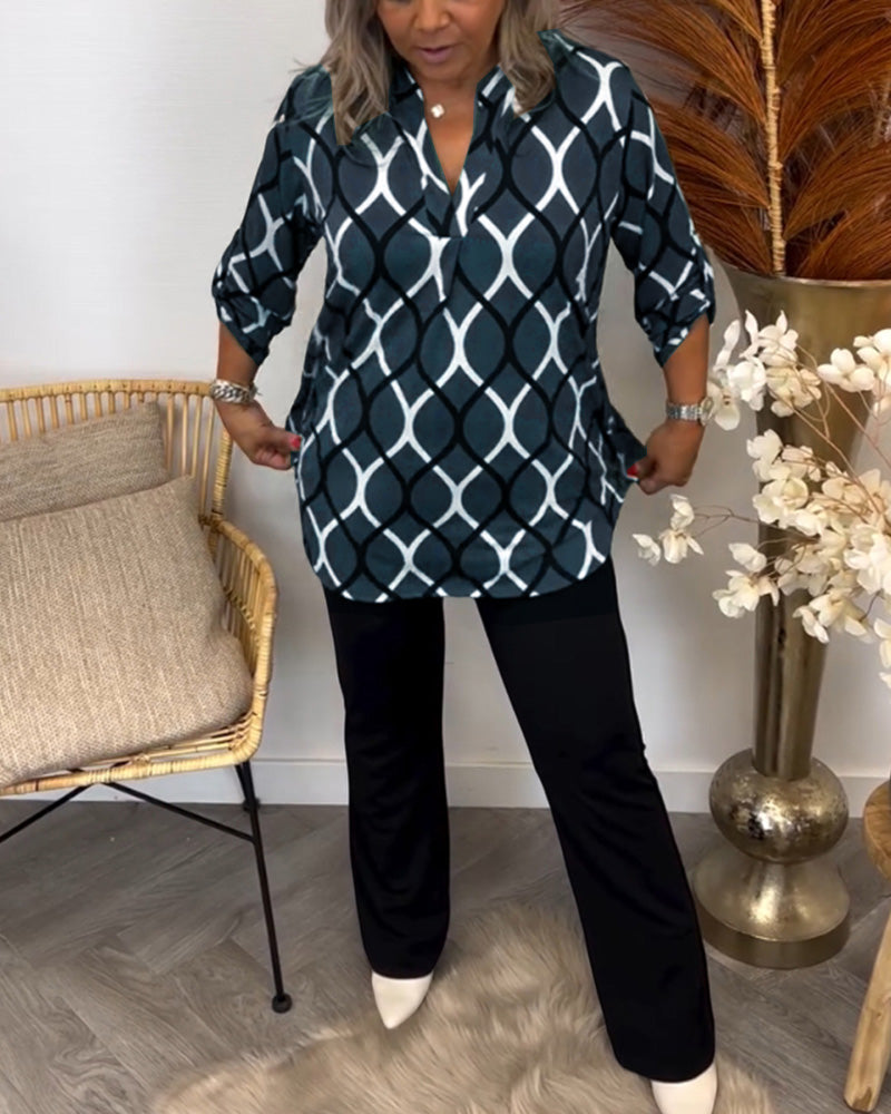 Nore | Flattering Blouse with Elegant Pattern