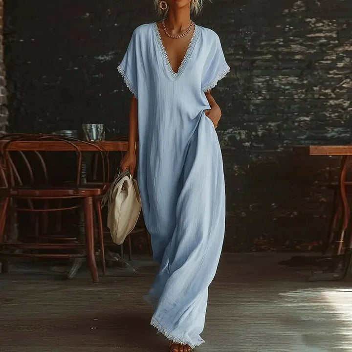 Marlowe™ | Elegant Boho Linen Maxi Dress