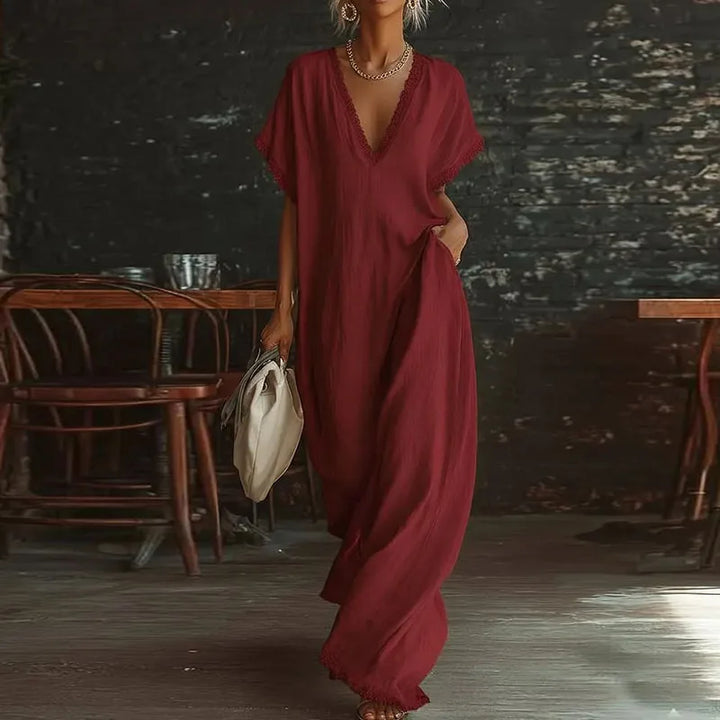 Marlowe™ | Elegant Boho Linen Maxi Dress