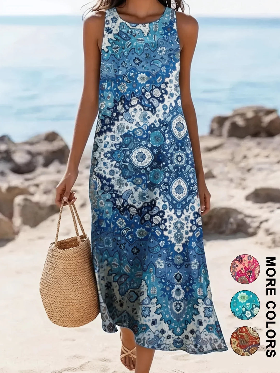 Bea™ | Boho Floral Midi Sundress
