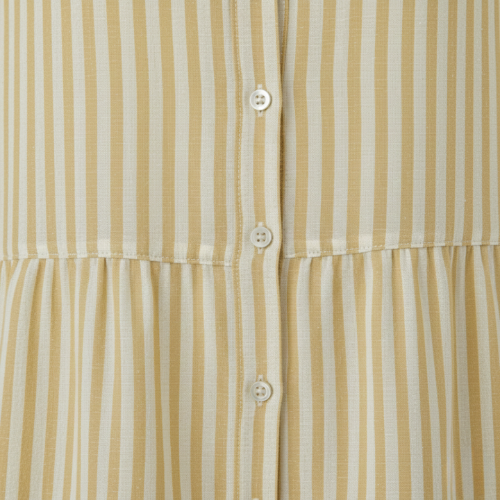 Shirt Dress Striped Button Front Midi Womens