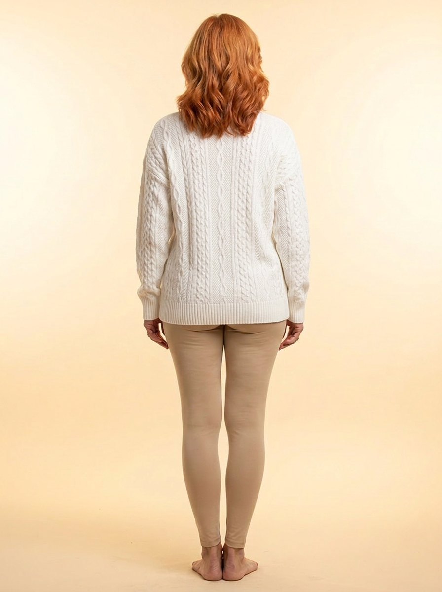 Amalie | Zip-up cable knit sweater