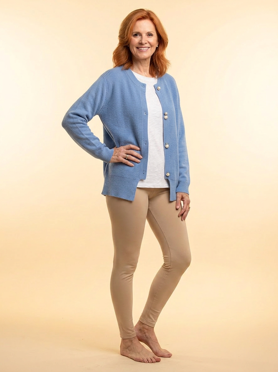 Elara | Pearl-Button Cardigan