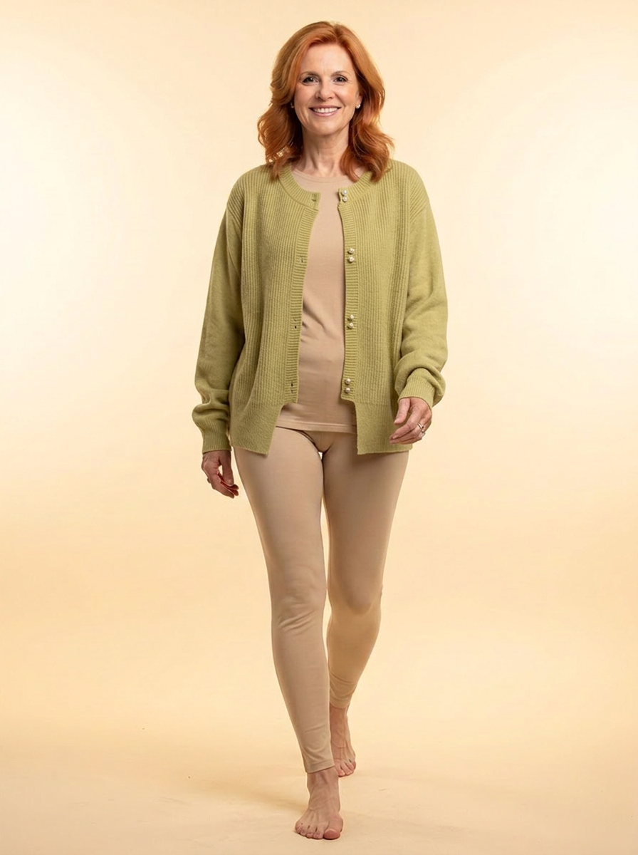 Elara | Pearl-Button Cardigan