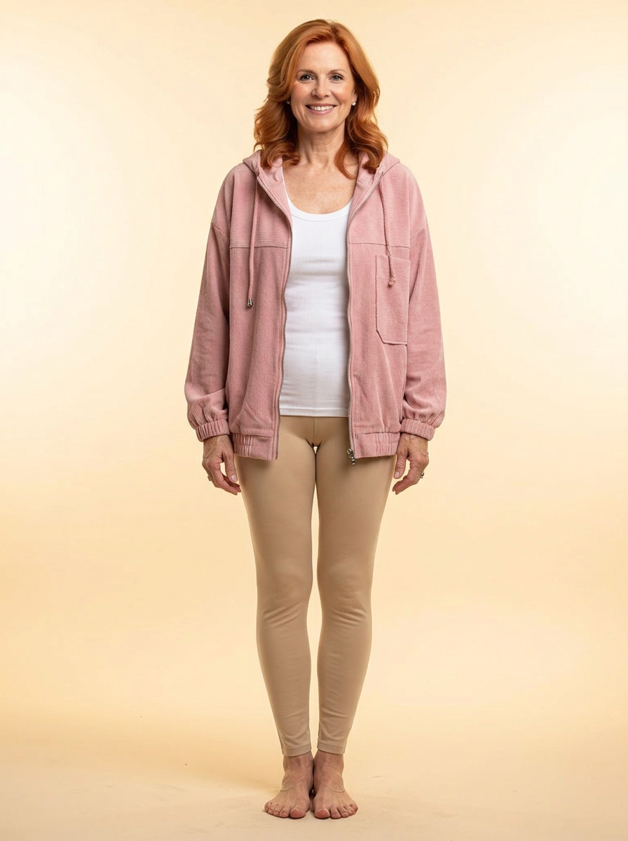 Ella | Corduroy Hooded Jacket with Zipper
