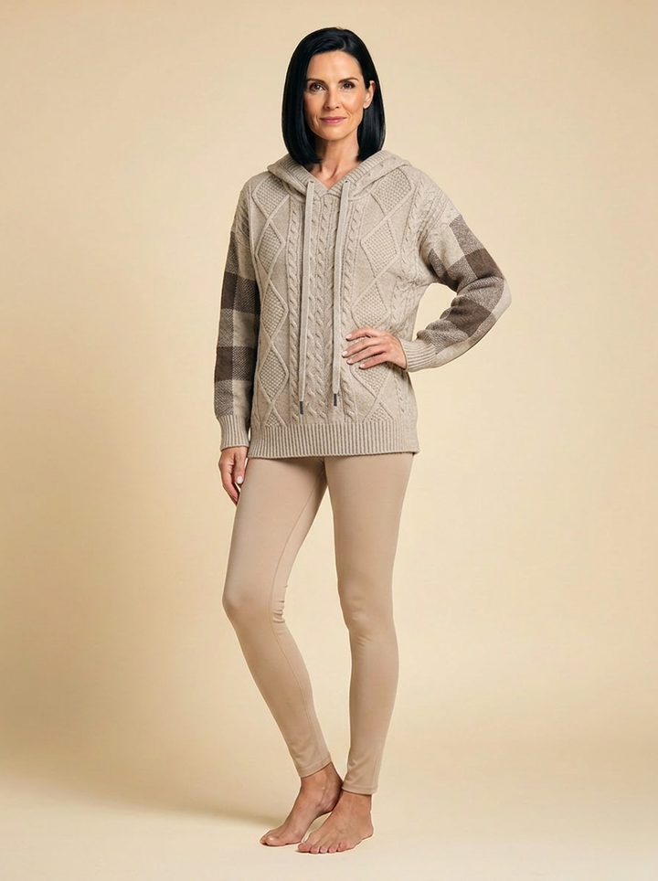 Emily | Cable Knit Hoodie Sweater