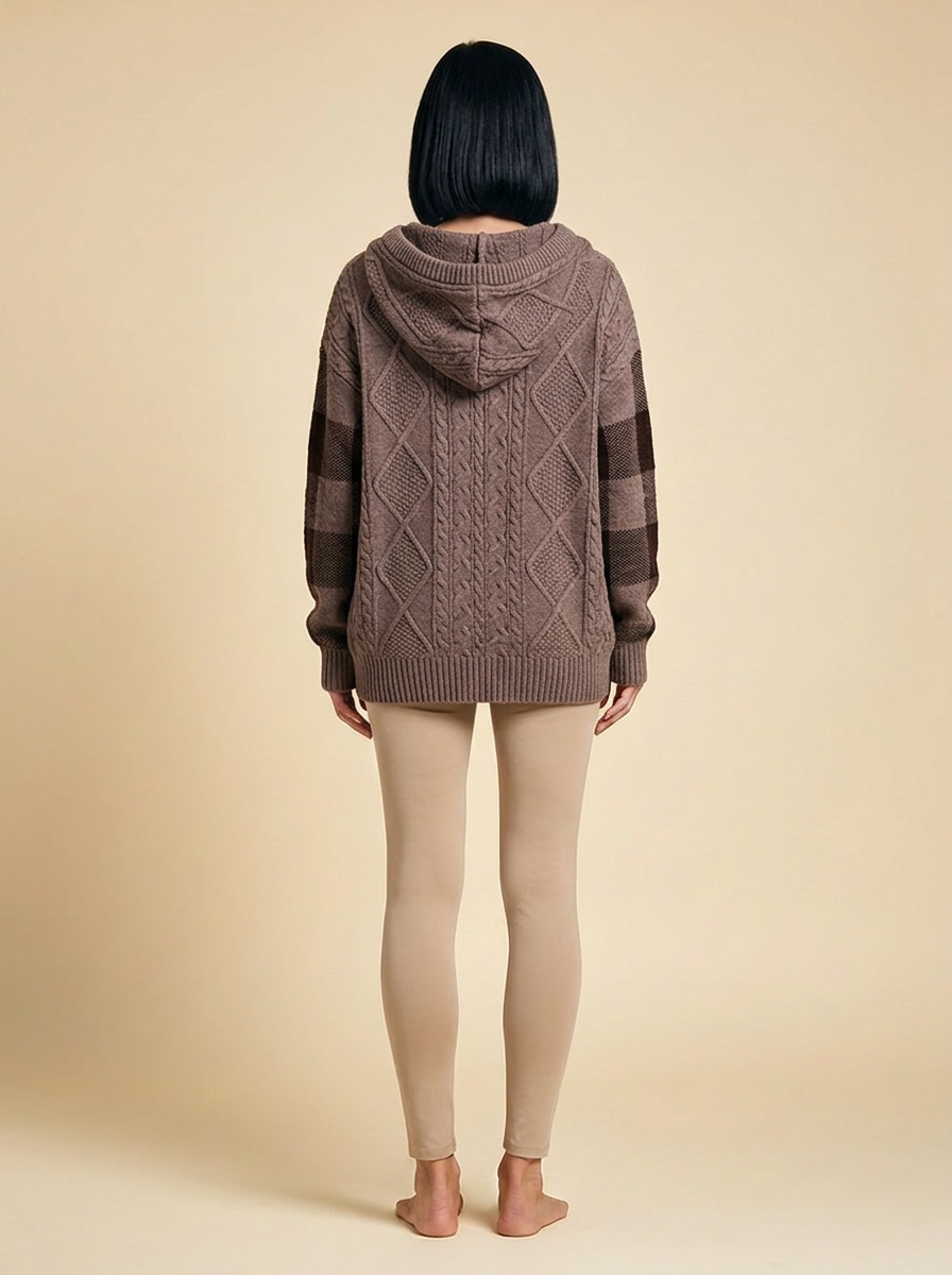 Emily | Cable Knit Hoodie Sweater