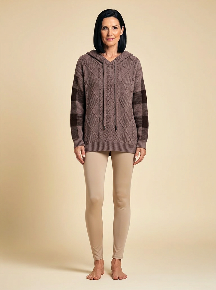 Emily | Cable Knit Hoodie Sweater