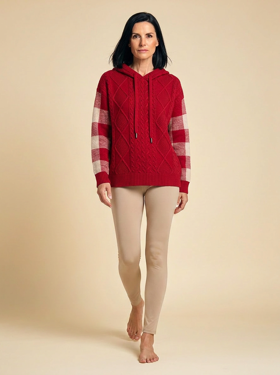 Emily | Cable Knit Hoodie Sweater