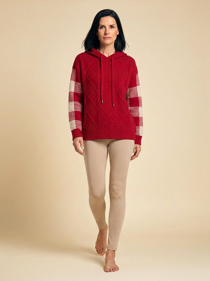 Emily | Cable Knit Hoodie Sweater
