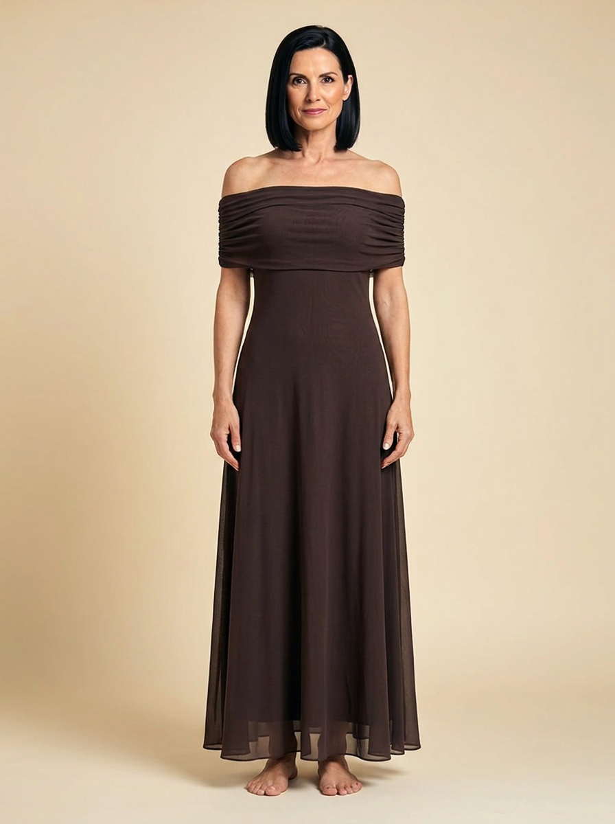 June | Off Shoulder Draped Midi Dress
