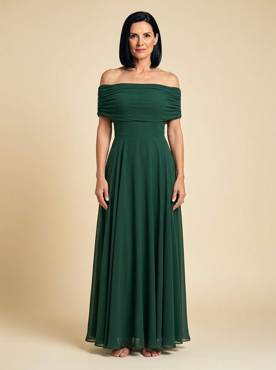 June | Off Shoulder Draped Midi Dress