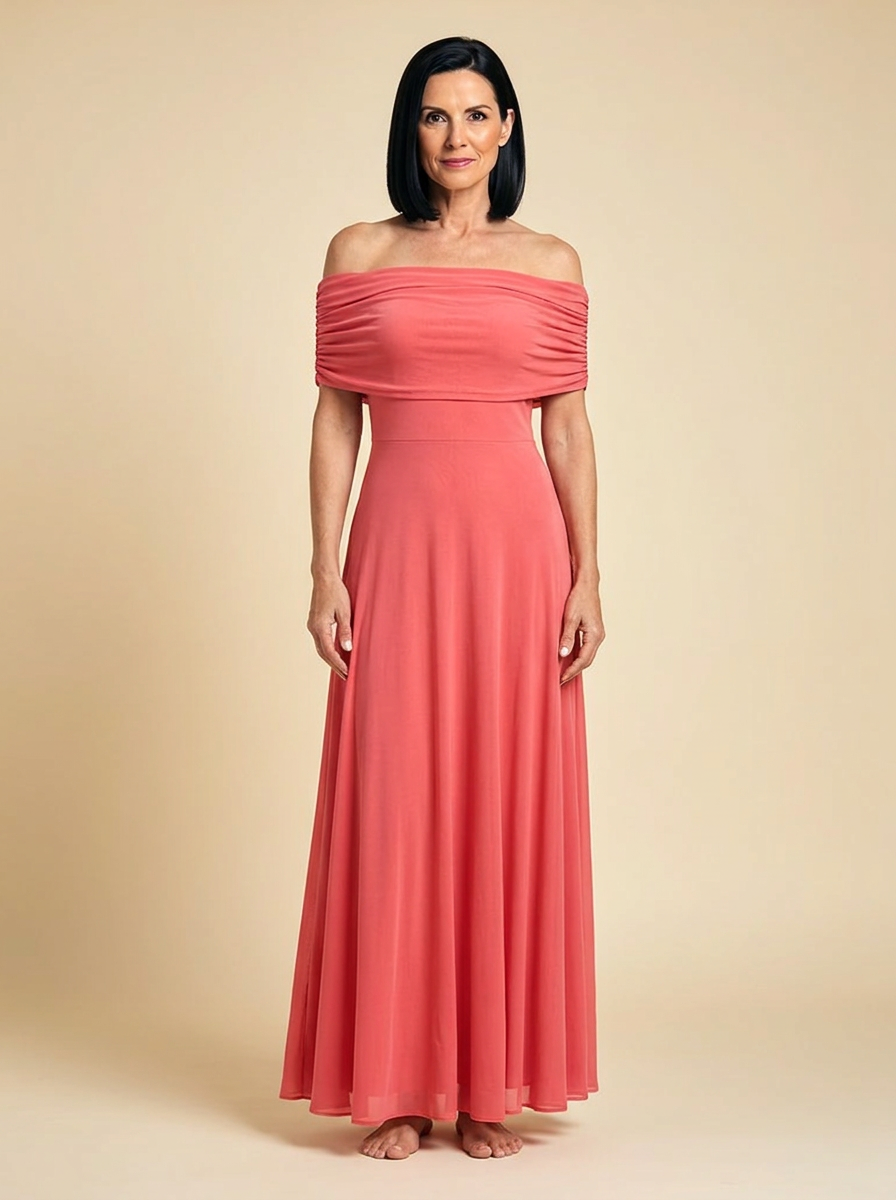 June | Off Shoulder Draped Midi Dress
