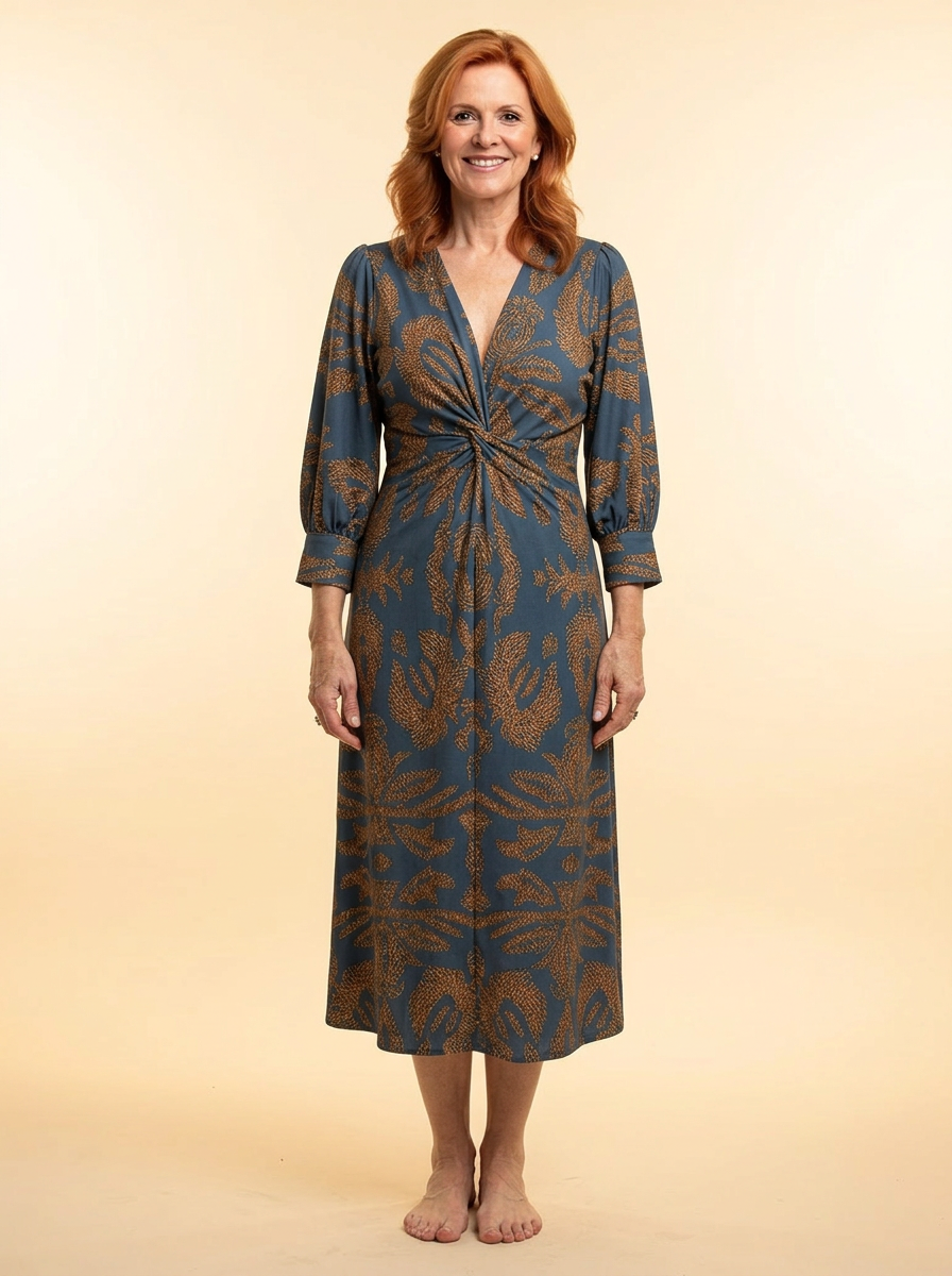Lune | Natural Wrap Midi Dress