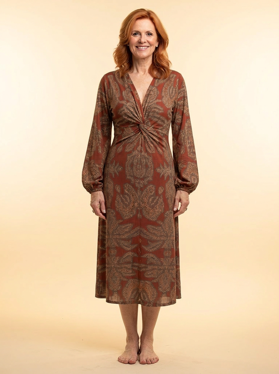 Lune | Natural Wrap Midi Dress