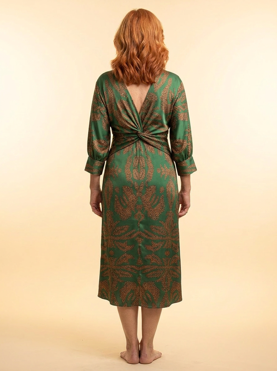 Lune | Natural Wrap Midi Dress