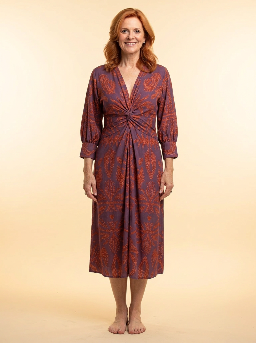 Lune | Natural Wrap Midi Dress