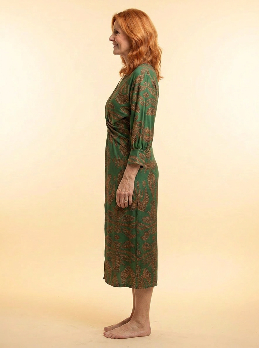 Lune | Natural Wrap Midi Dress