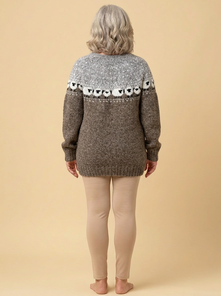 Nordic | Elegant Winter Sweater with Sheep Jacquard Pattern