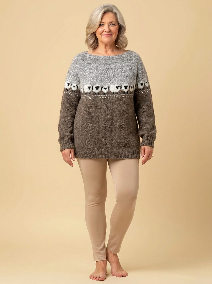 Nordic | Elegant Winter Sweater with Sheep Jacquard Pattern