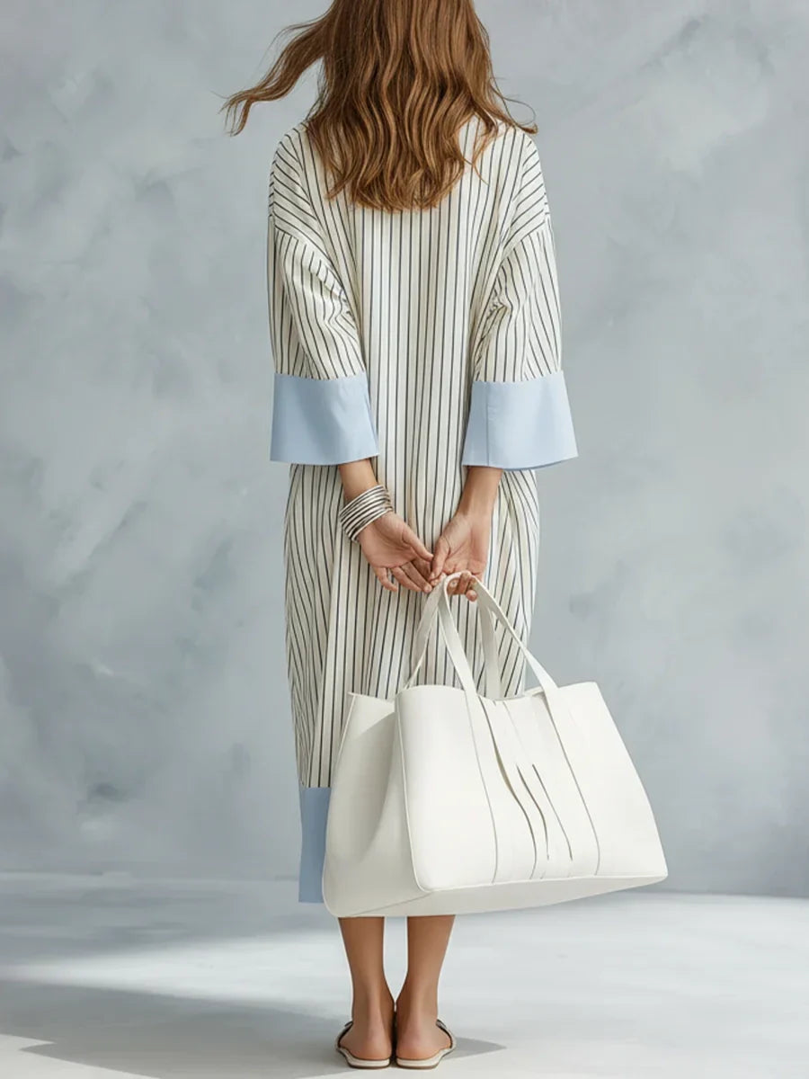 Indigo | Striped Midi Dress