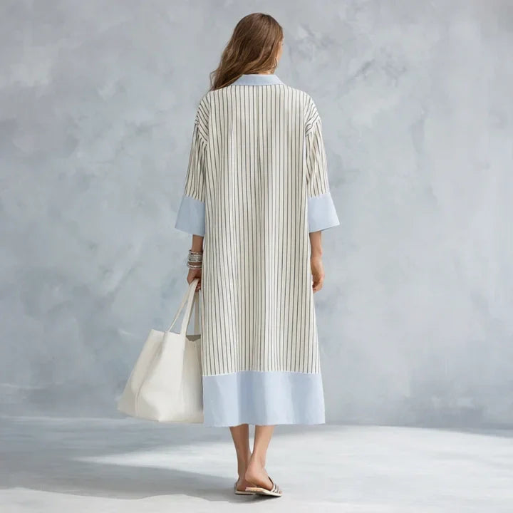 Indigo | Striped Midi Dress