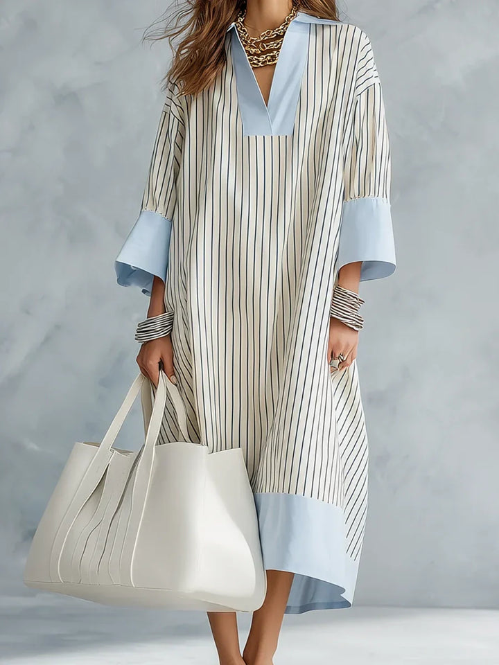 Indigo | Striped Midi Dress