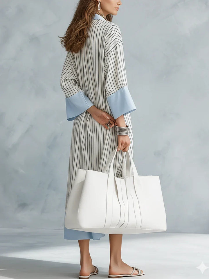 Indigo | Striped Midi Dress